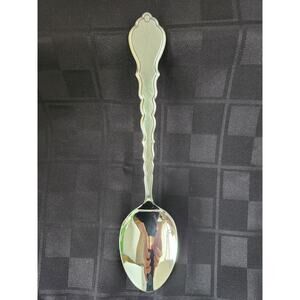 Oneida Community Stainless Cello Solid Serving Spoon  Burnished Flatware